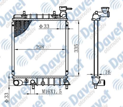 ORIS BHY022016 Motor Su Radyatoru Brazing Accent Admira 00-05 1.3i Manuel Sanzuman 335×298x16 ***